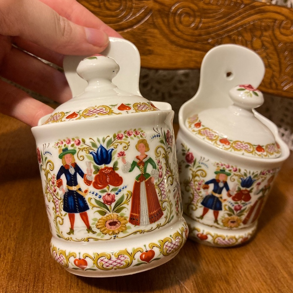 Kurt Hammer German Style Colorful Hanging Salt Cellars - Set of 2 - Vintage